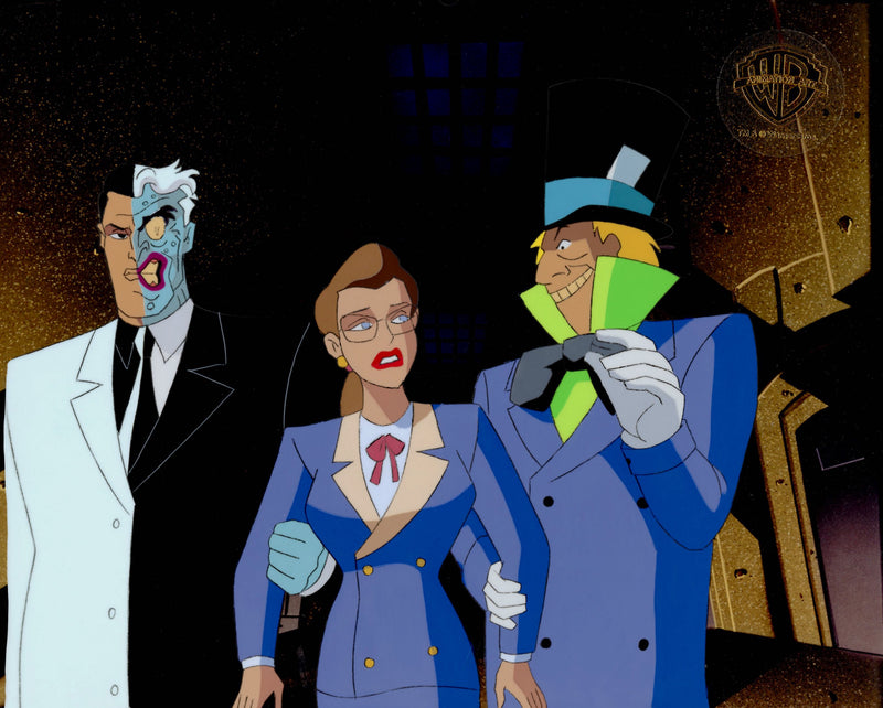 Batman The Animated Series Original Production Cel: Two Face, Mad Hatter, Janet Van Dorn