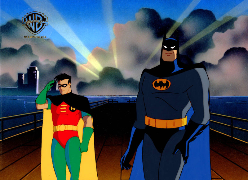 Batman The Animated Series Original Production Cel with Matching Drawing: Batman, Robin