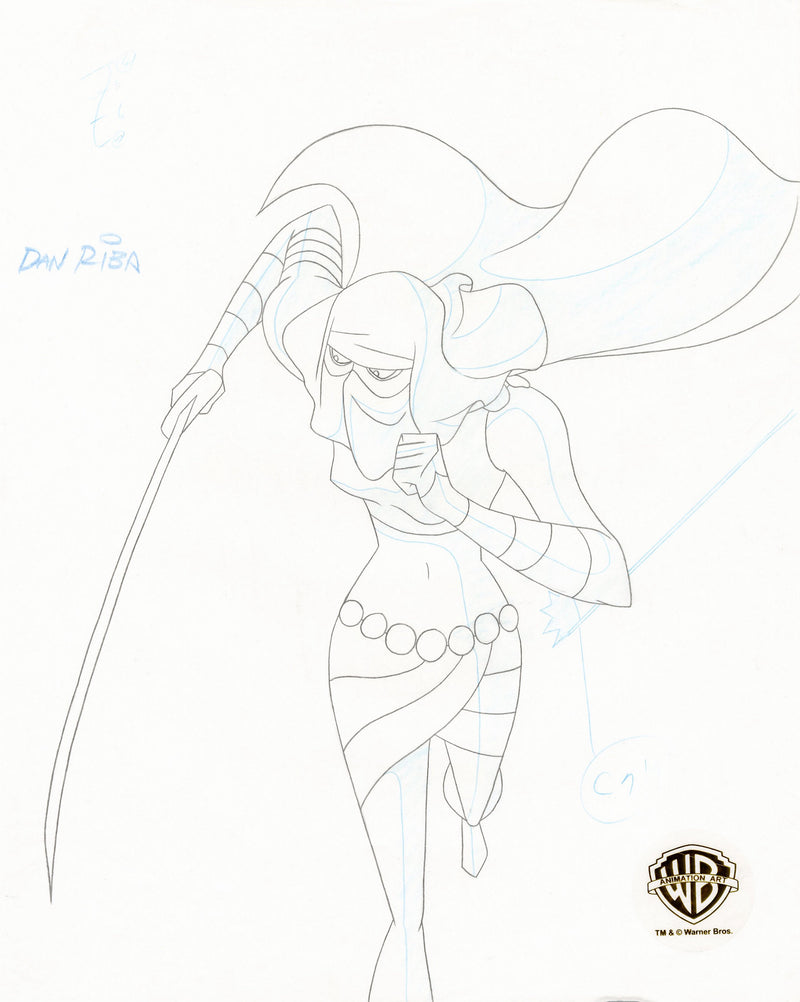 Batman Beyond Original Production Drawing Signed by Dan Riba: Curare