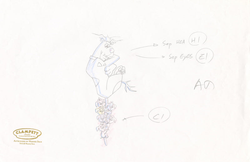 What's New Scooby-Doo? Original Production Drawing: Scooby-Doo and The Secret Six