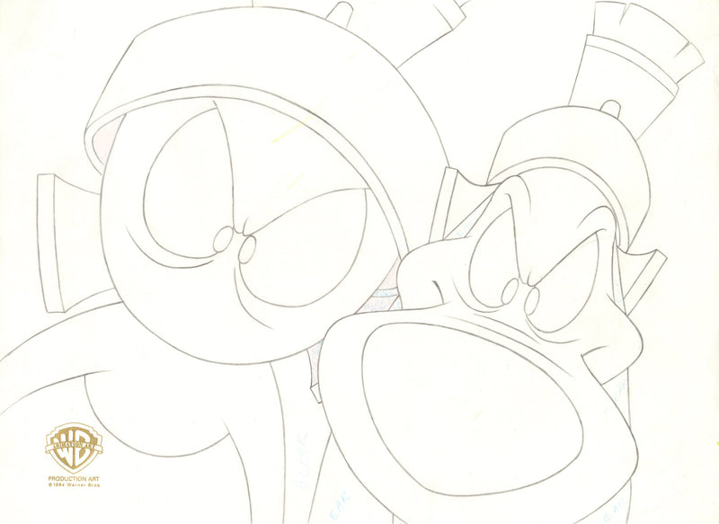 Air Jordans Ad "Bugs vs. Marvin" Original Production Drawing: Marvin Martian, K-9