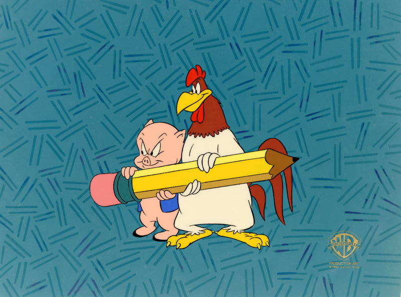 Merrie Melodies Starring Bugs Bunny & Friends Original Production Cel: Porky Pig, Foghorn Leghorn