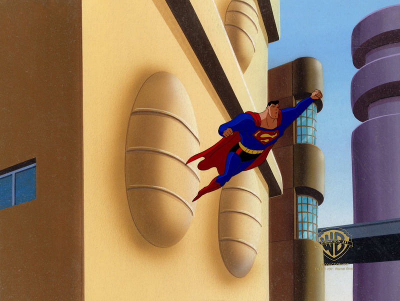 Superman The Animated Series Original Production Cel on Original Background: Superman (Bizarro)