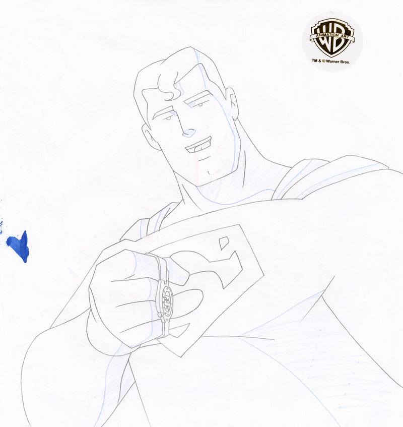 Superman The Animated Series Original Production Drawing: Superman