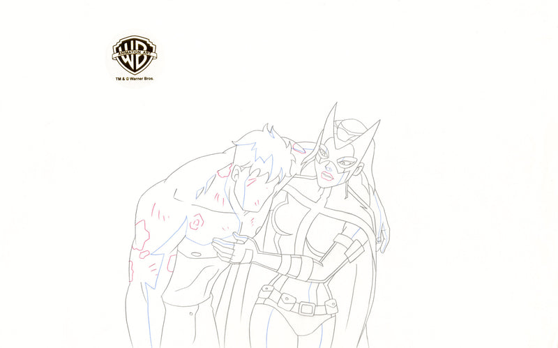 Justice League Unlimited Original Production Drawing: The Question, Huntress