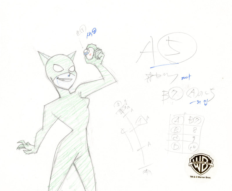 The New Batman Adventures Original Production Drawing: Catwoman