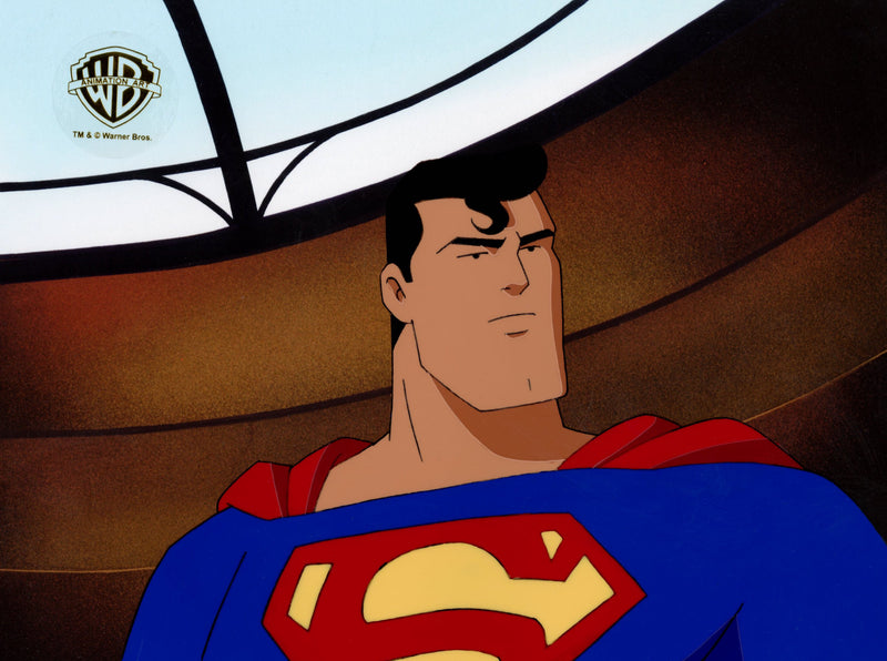 Superman The Animated Series Original Production Cel with Matching Drawing: Superman