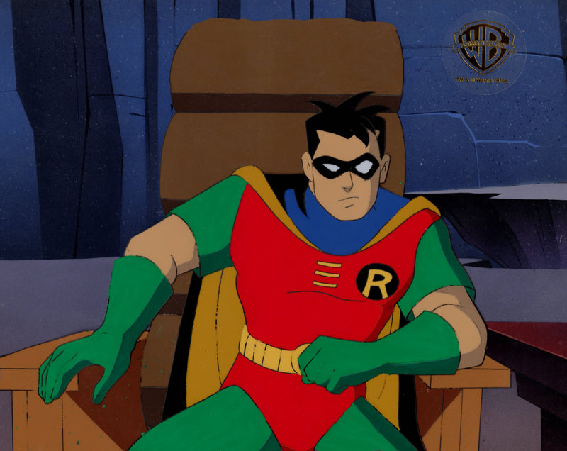 Batman The Animated Series Original Production Cel On Original Background: Robin