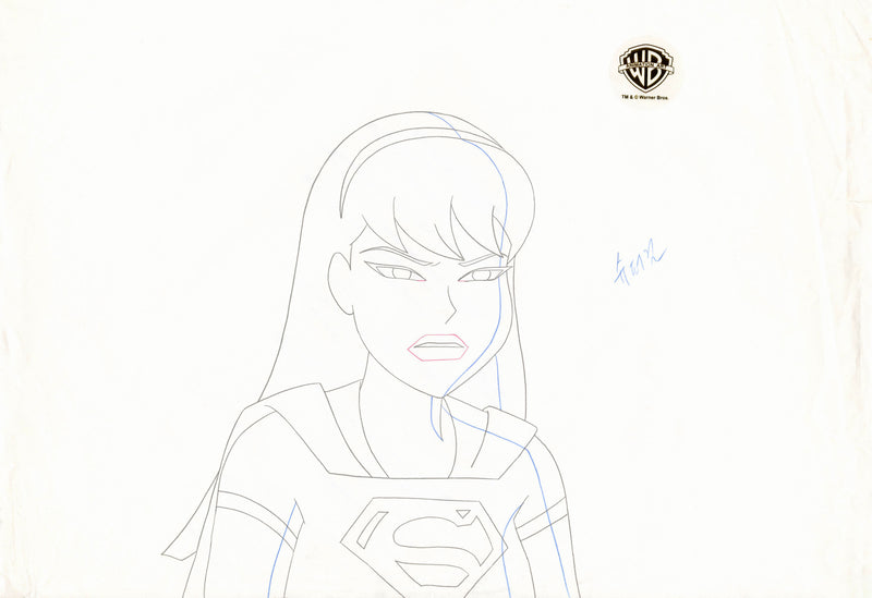 Justice League Unlimited Original Production Drawing: Supergirl