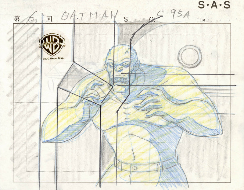 Batman The Animated Series Original Production Drawing: Killer Croc