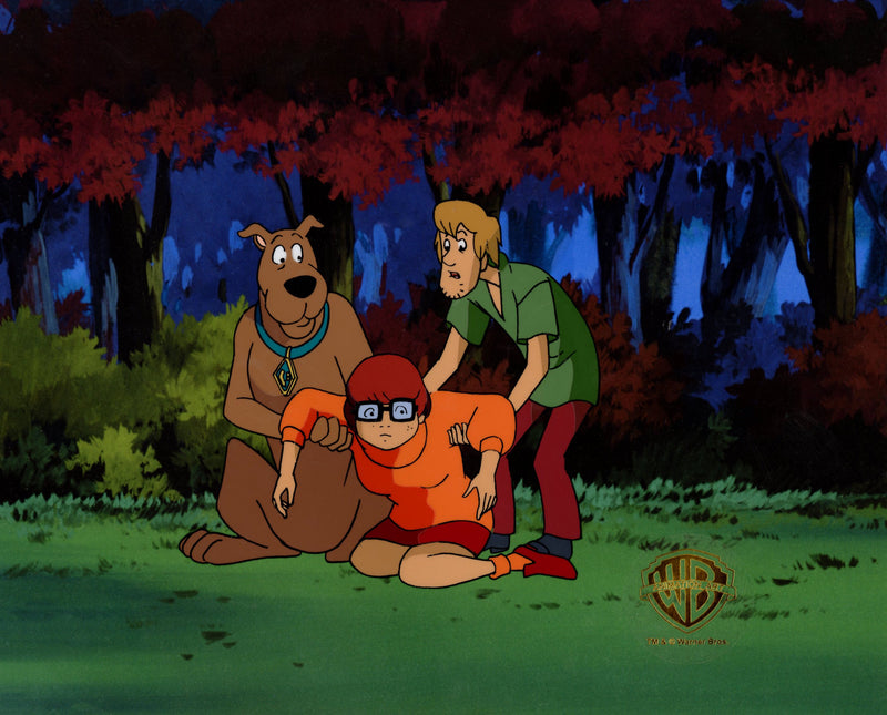 Scooby-Doo and the Witch's Ghost Original Production Cel and Matching Drawing: Scooby-Doo, Shaggy, Velma