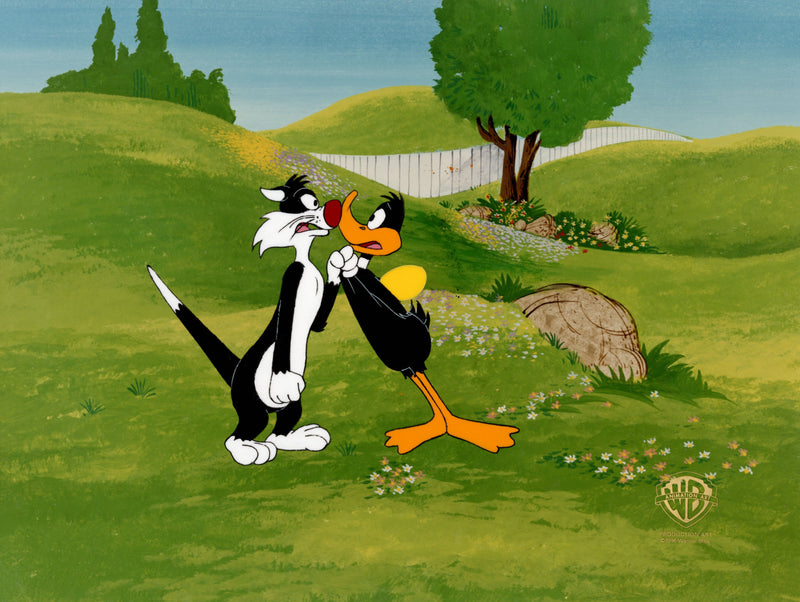Looney Tunes Original Production Cel: Sylvester, Daffy Duck