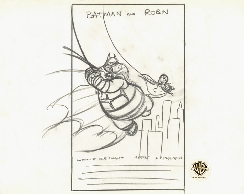 Cats Don't Dance Original Production Drawing (Oversize): Peabo, Woolie