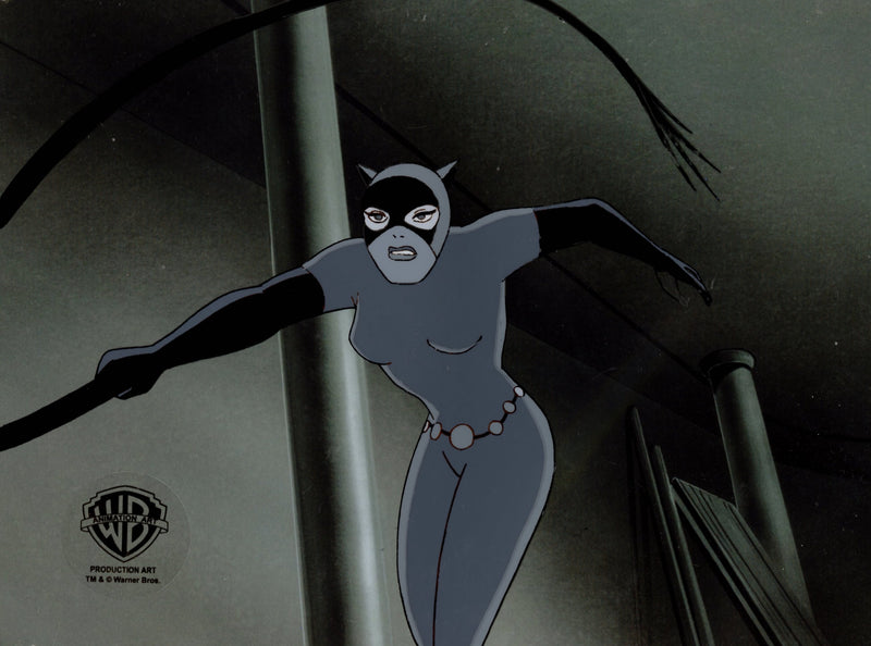 Batman The Animated Series Original Production Cel with Matching Drawing: Catwoman