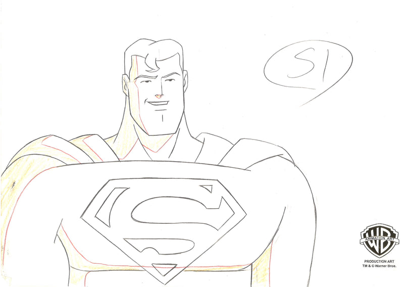 Superman The Animated Series Original Production Drawing: Superman