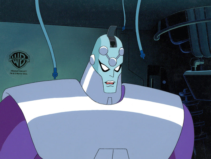 Superman The Animated Series Original Production Cel on Original Background: Brainiac