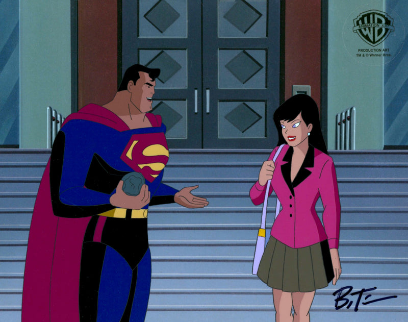 Superman The Animated Series Original Production Cel Signed by Bruce Timm: Superman and Lois Lane