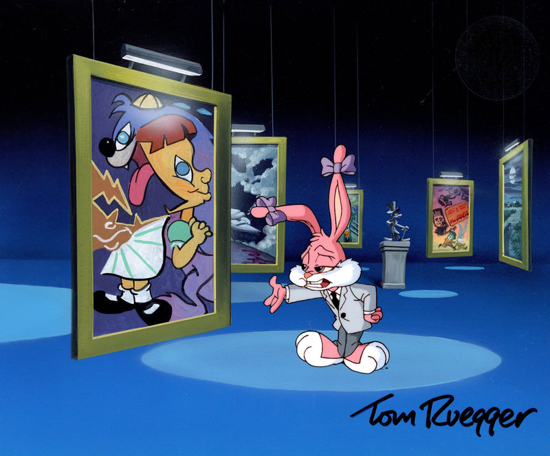 Tiny Toons Original Production Cel on Original Background Signed by Tom Ruegger: Babs Bunny