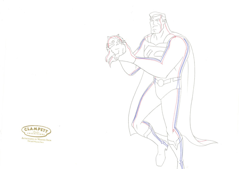 Justice League Original Production Drawing: Superman