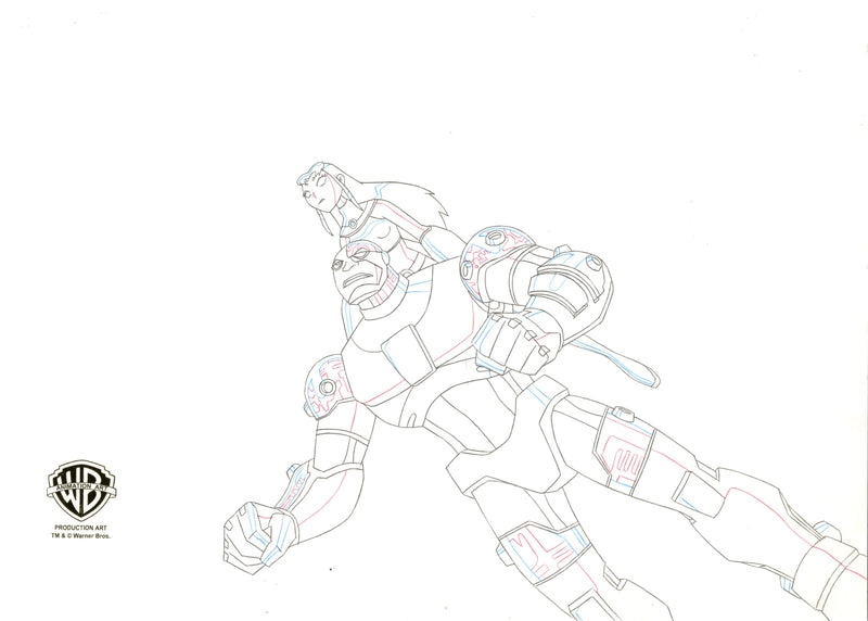 Teen Titans Original Production Drawing: Cyborg, Starfire