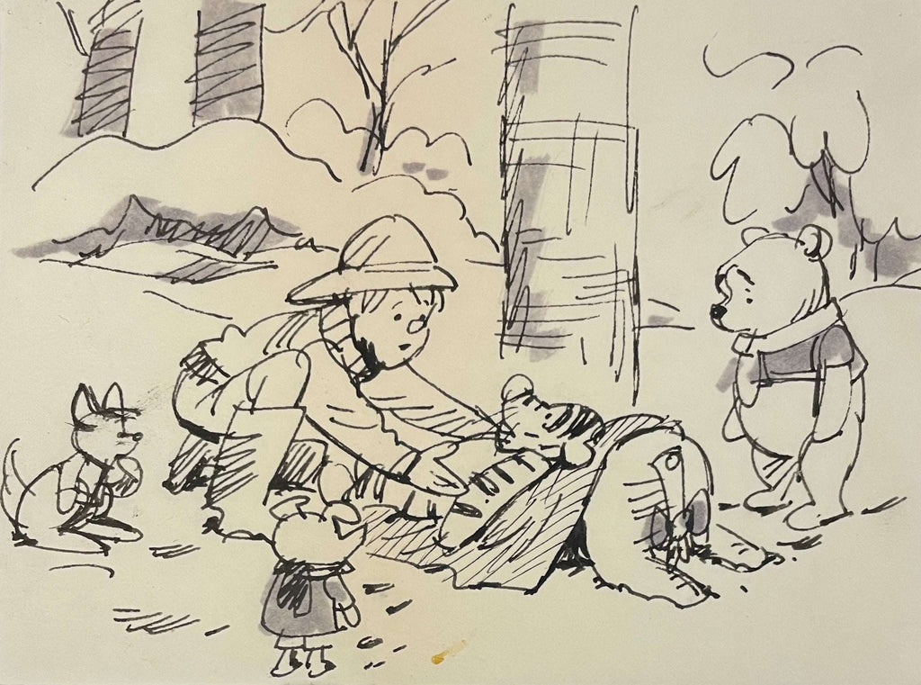 Winnie the Pooh and Tigger Too, Original Storyboard: Roo, Christopher Robin, Piglet, Tigger, Eeyore, Pooh - Choice Fine Art