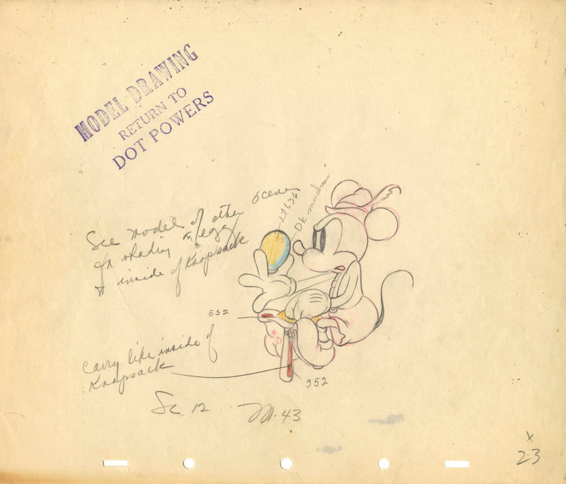 Alpine Climbers Original Production Model Drawing: Mickey Mouse - Choice Fine Art