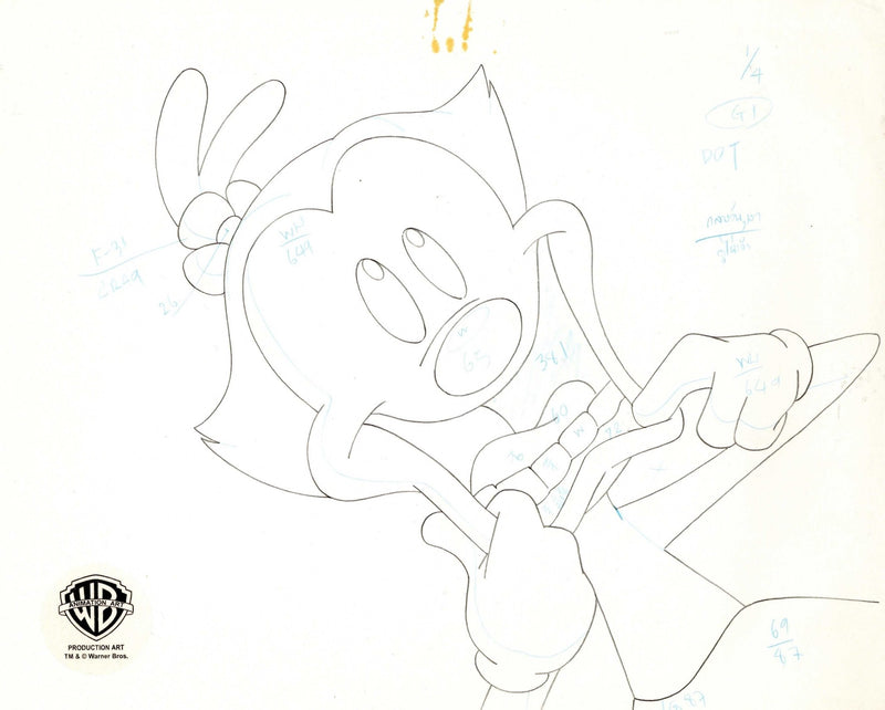 Animaniacs Original Production Cel on Original Background with Matching Drawing: Dot - Choice Fine Art