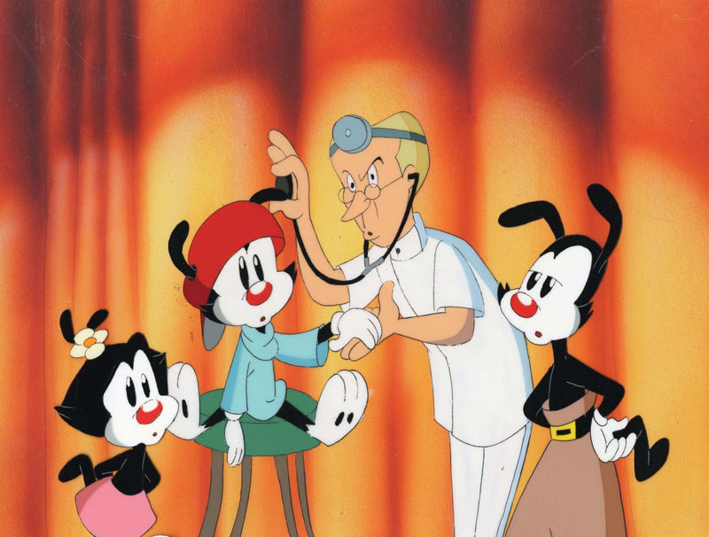Animaniacs Original Production Cel on Original Hand-Painted Background: Yakko, Wakko, Dot - Choice Fine Art