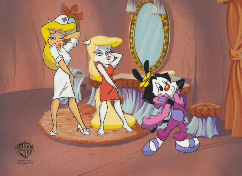 Animaniacs Original Production Cel with Matching Drawing: Nurse, Minerva, and Dot - Choice Fine Art