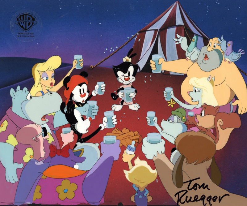 Animaniacs Original Production Cel with Matching Drawing Signed by Tom Ruegger: Animaniacs Cast - Choice Fine Art