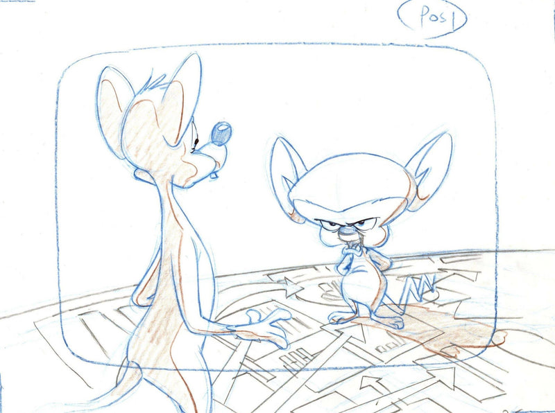 Animaniacs Original Production Drawing: Pinky And Brain - Choice Fine Art