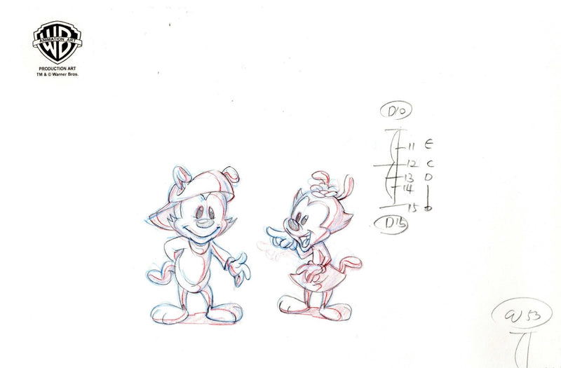 Animaniacs Original Production Drawing: Wakko and Dot - Choice Fine Art