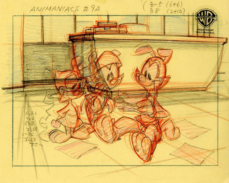 Animaniacs Original Production Drawing: Yakko, Wakko, and Dot - Choice Fine Art