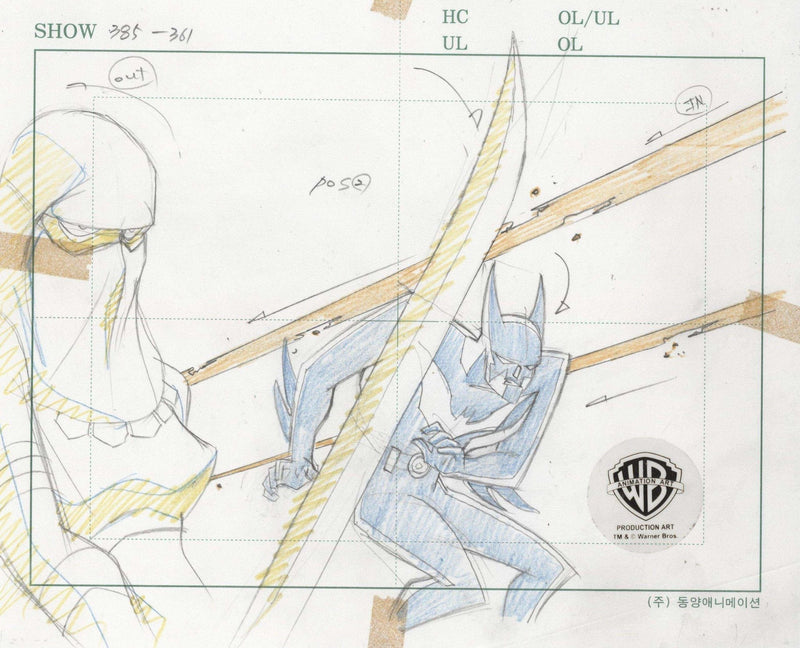 Batman Beyond Original Production Drawing: Batman and Curare - Choice Fine Art
