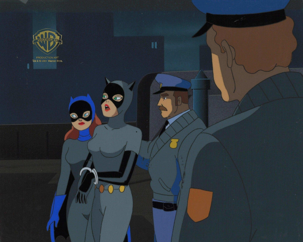 Batman The Animated Series Original Production Cel On Original Background: Batgirl and Catwoman - Choice Fine Art