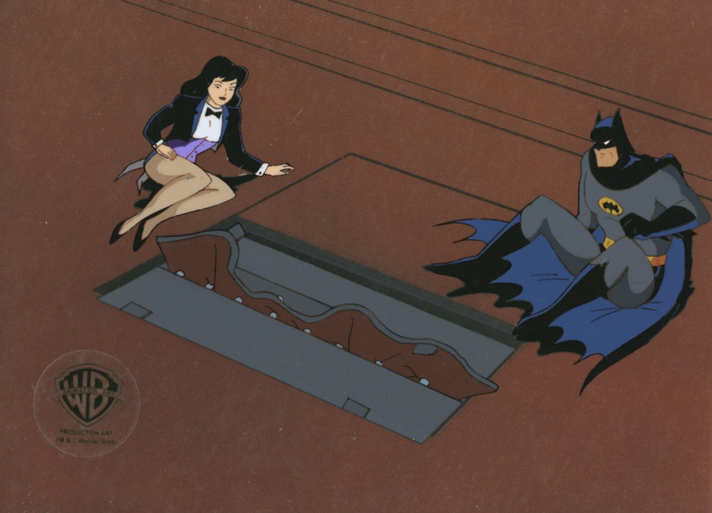 Batman The Animated Series Original Production Cel On Original Background: Batman and Zatana - Choice Fine Art
