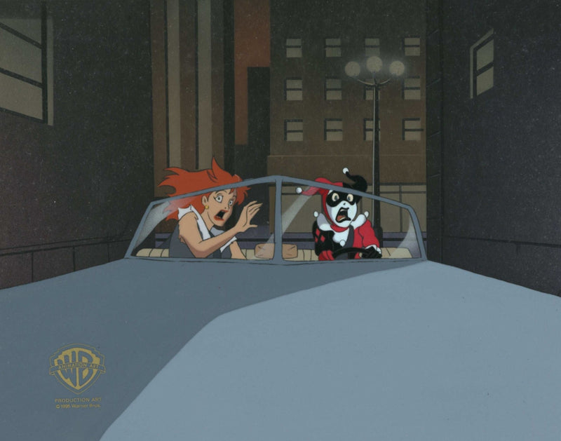 Batman The Animated Series Original Production Cel On Original Background: Harley Quinn and Veronica Vreeland - Choice Fine Art