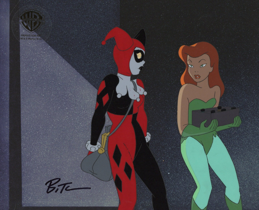 Batman The Animated Series Original Production Cel Signed by Bruce Timm: Harley and Ivy - Choice Fine Art