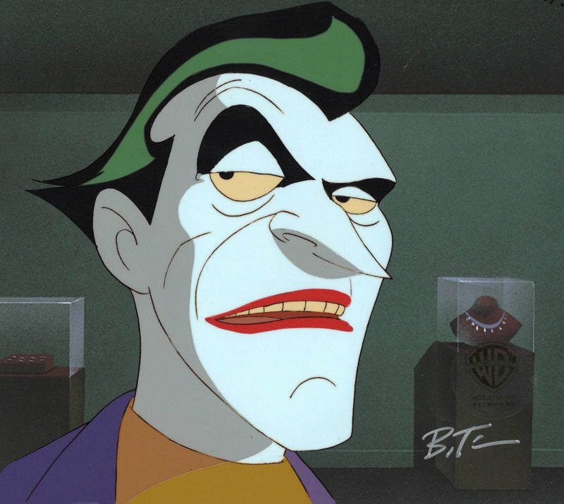 Batman The Animated Series Original Production Cel signed by Bruce Timm: Joker with Framing - Choice Fine Art