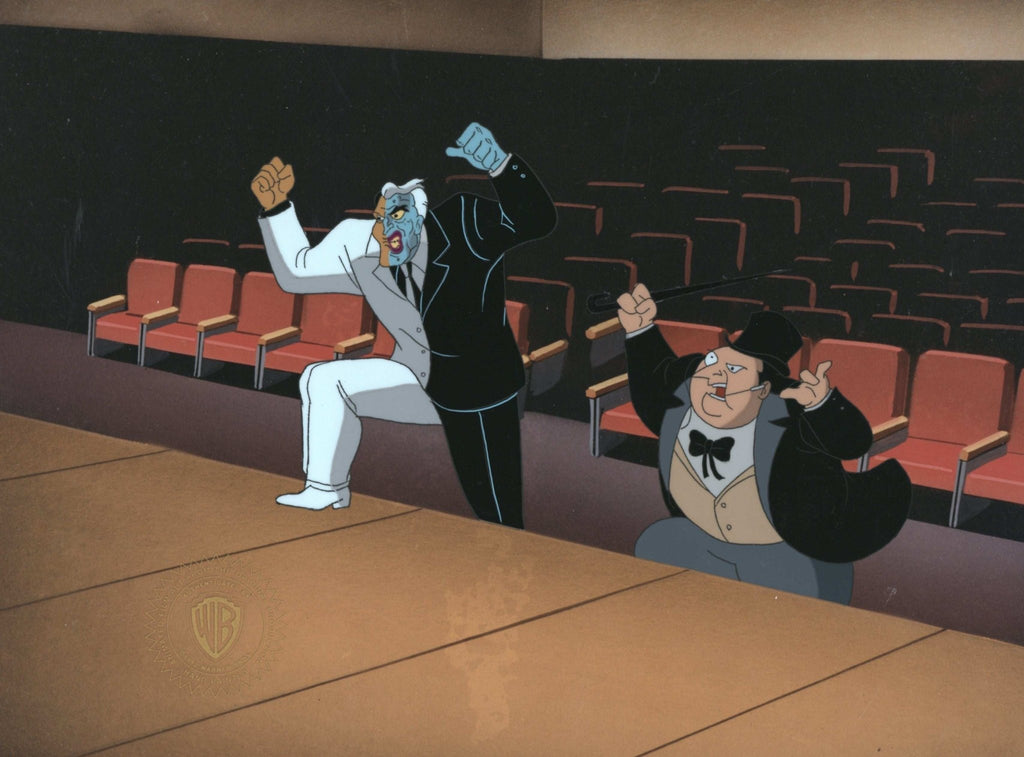 Batman The Animated Series Original Production Cel: Two-Face and The Penguin - Choice Fine Art