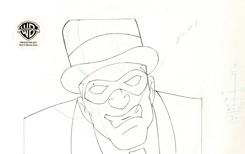 Batman The Animated Series Original Production Cel with Matching Drawing: Riddler - Choice Fine Art