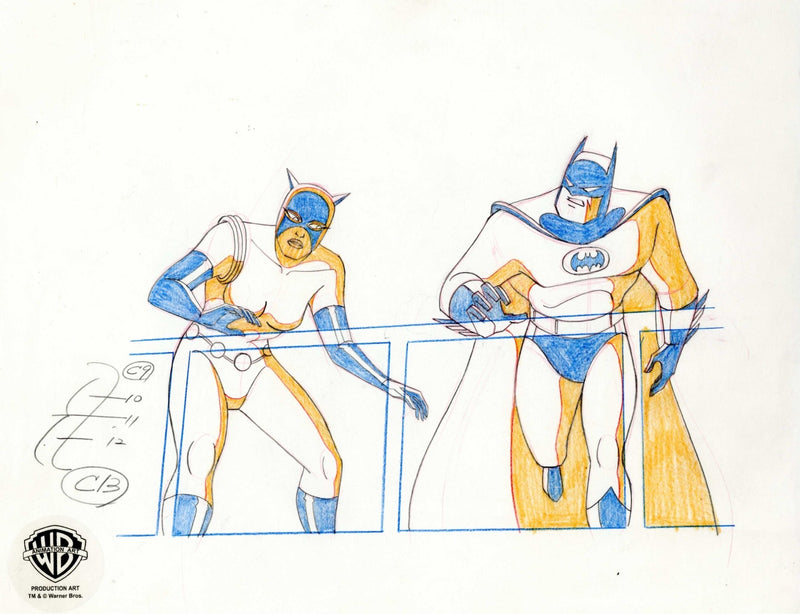 Batman The Animated Series Original Production Drawing: Batman and Catwoman - Choice Fine Art
