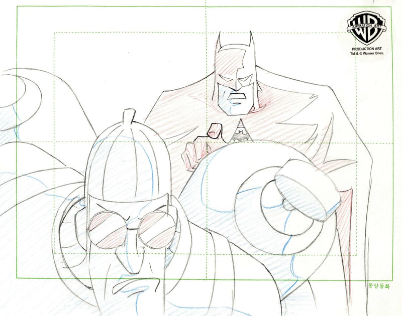 Batman The Animated Series Original Production Drawing: Batman and Condiment King - Choice Fine Art