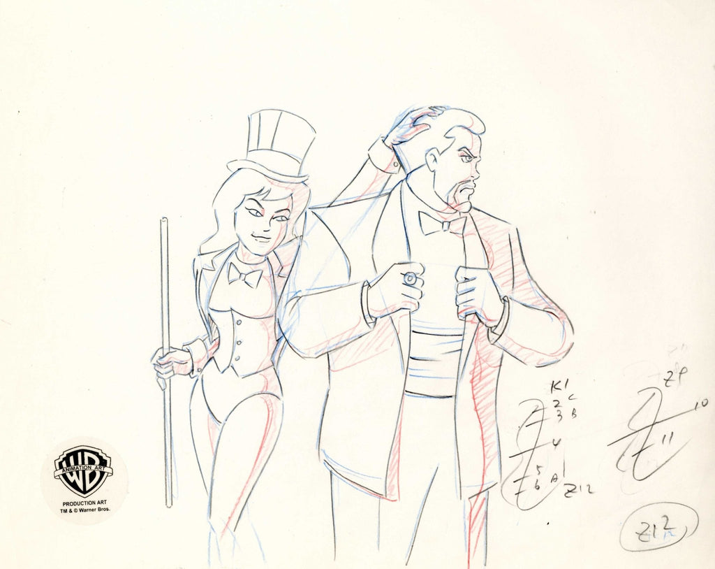Batman The Animated Series Original Production Drawing: Zatanna and Montague Kane - Choice Fine Art
