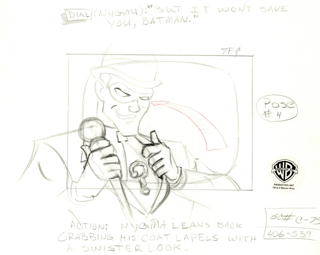 Batman The Animated Series Original Production Layout Drawing: The Riddler - Choice Fine Art