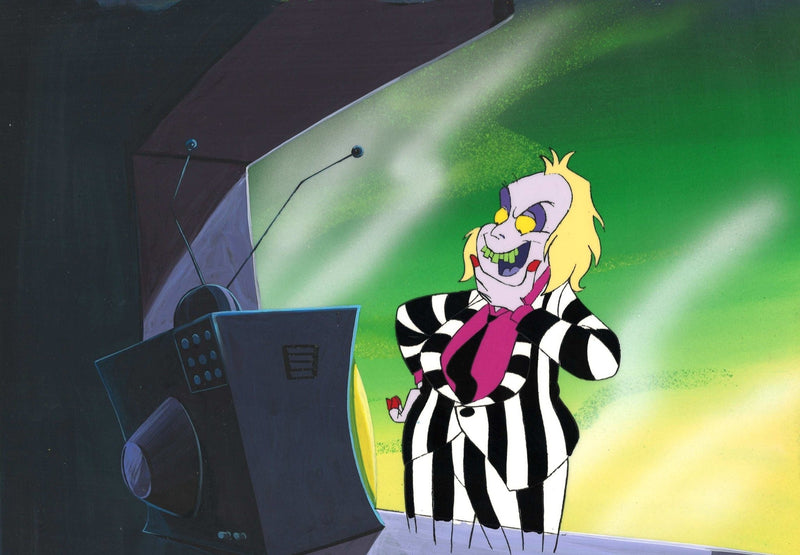 Beetlejuice The Animated Series Original Production Cel on Original Background with Matching Drawing: Beetlejuice - Choice Fine Art