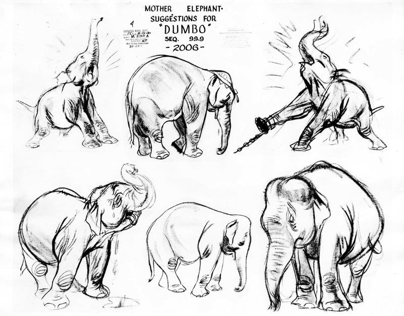 Dumbo Original Production Model Sheet: Mother Elephant Suggestions - Choice Fine Art