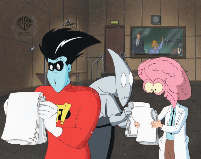 Freakazoid Original Production Cel on Original Production Background: Freakazoid and Lobe - Choice Fine Art