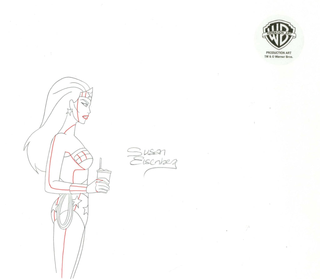 Justice League Original Production Drawing Signed by Susan Eisenberg: Wonder Woman - Choice Fine Art