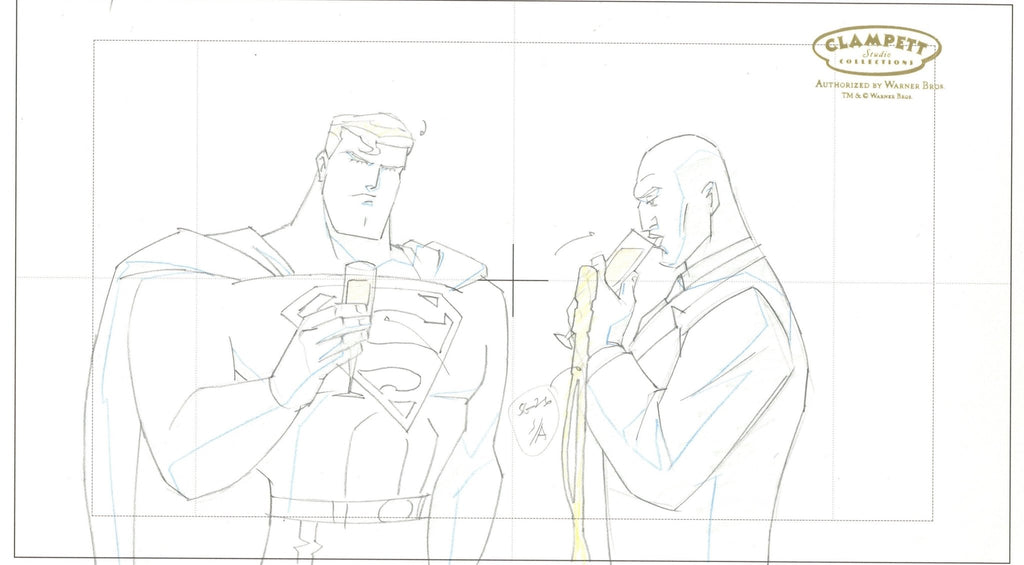 Justice League Original Production Drawing: Superman and Lex Luthor - Choice Fine Art